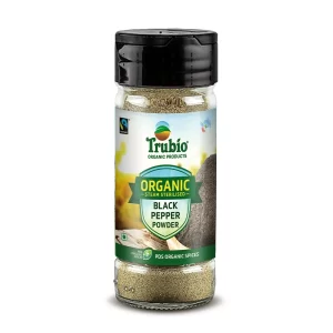 Trubio Organic Black Pepper Powder in Flip Open Bottle