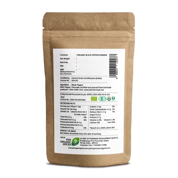Truebio Organic Black Pepper Powder Pouch - Image 2