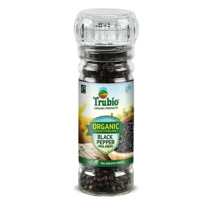 Trubio Malabar Black Pepper Whole in Grinder Bottle