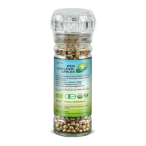 Trubio Organic White Pepper in Grinder Bottle - Image 3