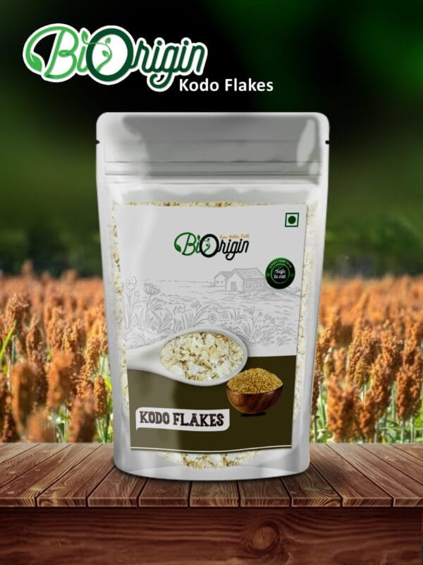 Biorigin 100% Natural Kodo Millet Flakes (Varagu Rice) in Pouch 500gms